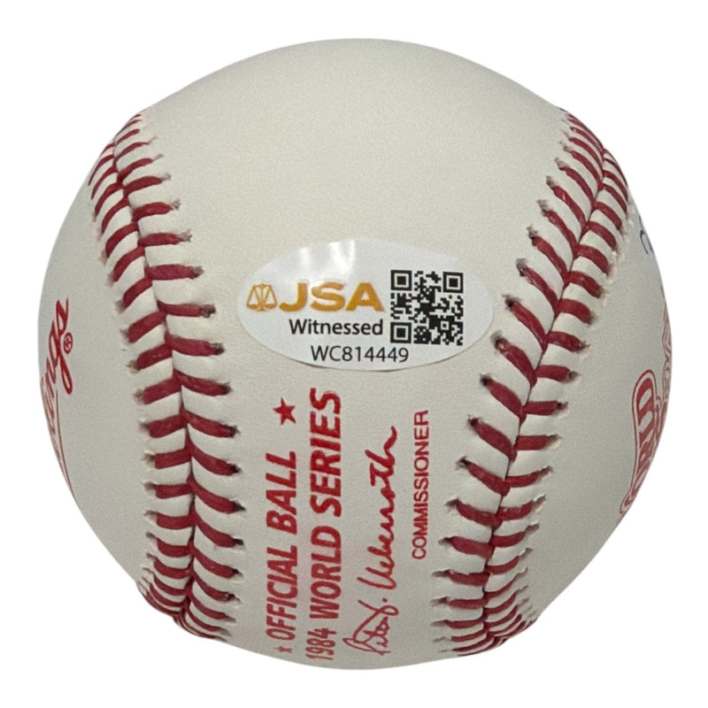 Alan Trammell Signed 1984 World Series Logo Baseball w/ 1984 WS MVP JSA Wit. COA
