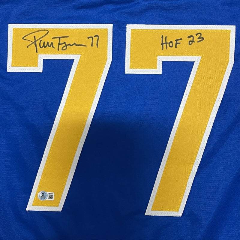 Pierre Turgeon Signed Sabers Custom Jersey w/ HOF 23 Beckett Witness BAS COA
