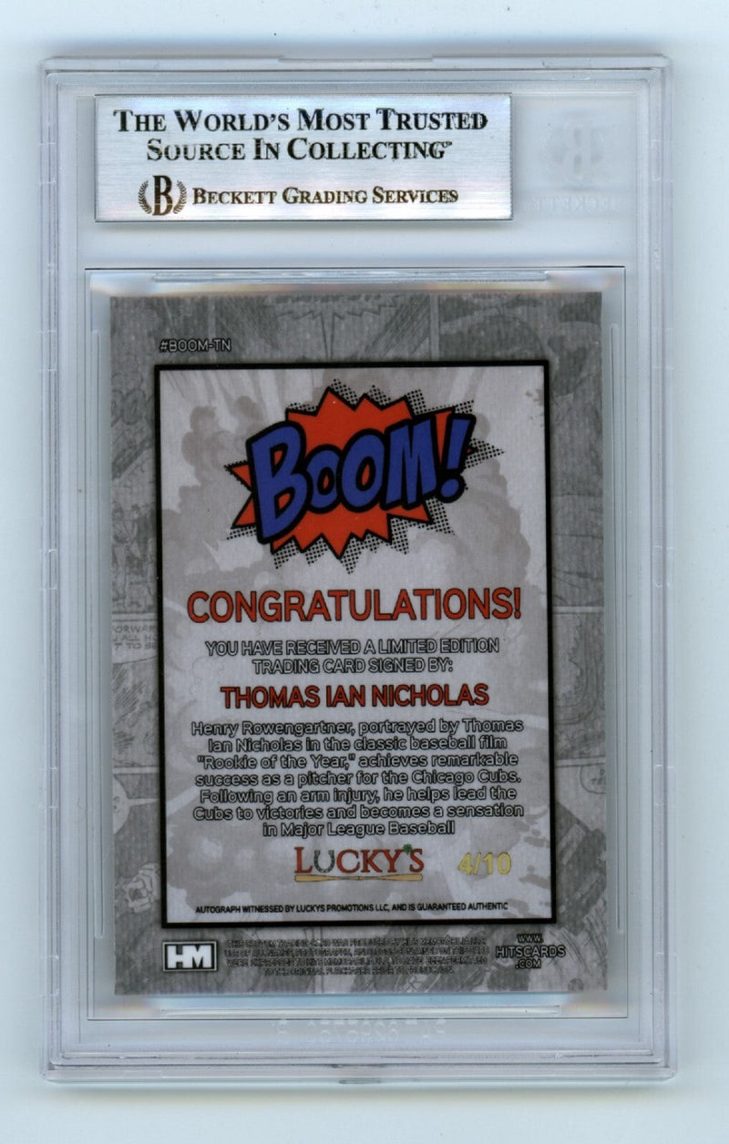 Thomas Ian Nicholas 2024 Hits Memorabilia BOOM Gold /10 Signed BGS BAS Auto Cubs