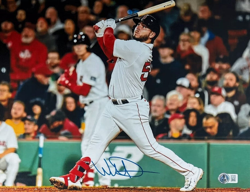 Wilyer Abreu Signed Boston Red Sox 11x14 Photo Beckett Witness BAS COA
