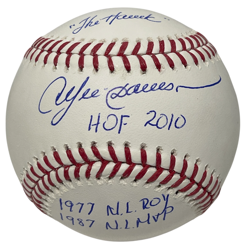 Andre Dawson Signed Rawlings ROMLB Baseball w/ 4 Ins Stat Beckett Wit BAS COA