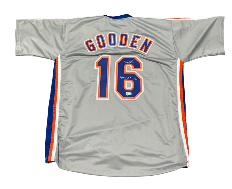 Doc Gooden Signed New York Mets Custom Jersey w/ Mets HOF 2010 Beckett W BAS COA