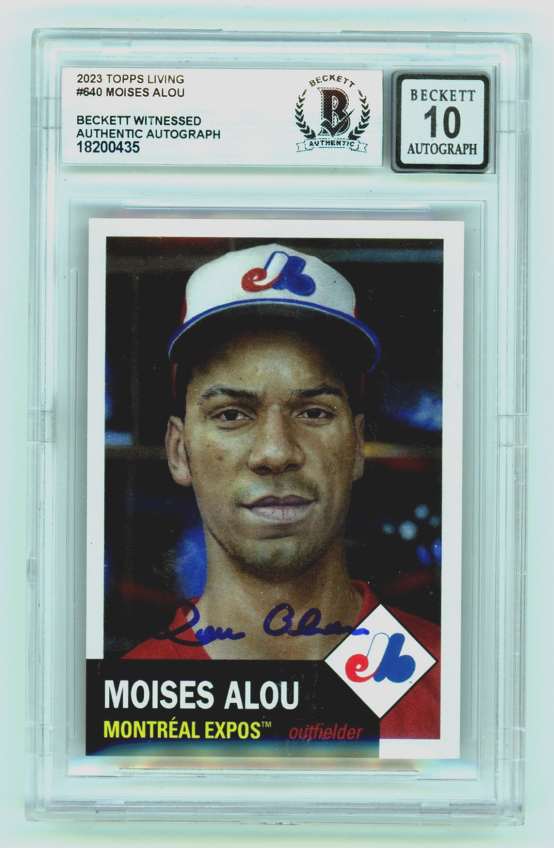 Moises Alou 2023 Topps Living Baseball #640 Signed Beckett BGS 10 Auto Expos