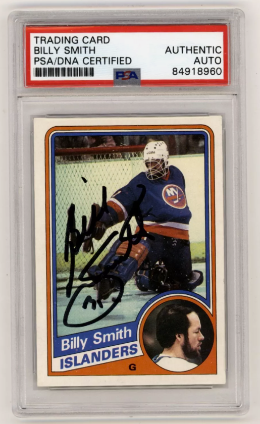Billy Smith 1984-85 Topps #101 Signed PSA Authentic Auto Black Islanders HOF