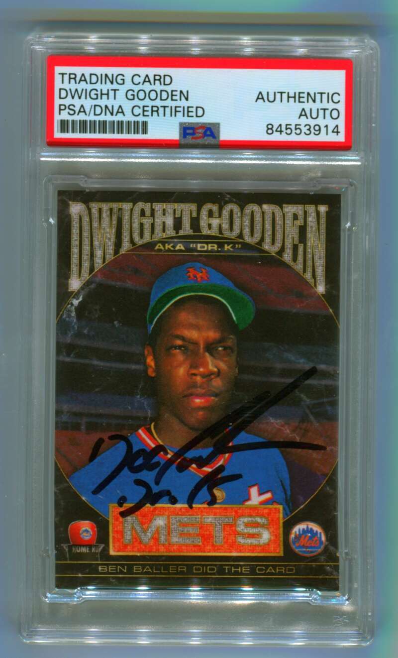 Dwight Doc Gooden Topps Project 2020 Ben Baller #86 "DR K" Signed Auto PSA DNA