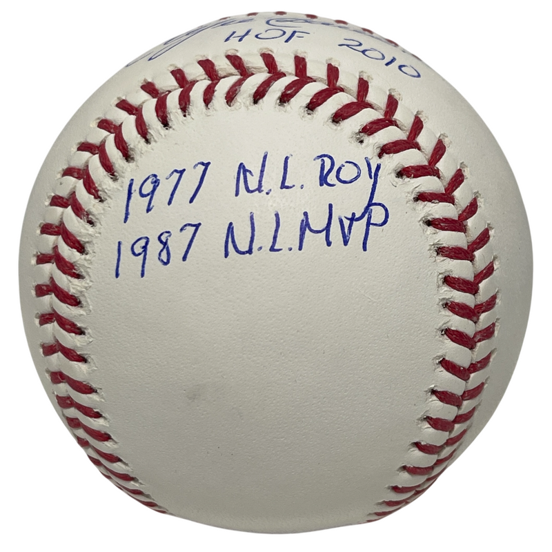 Andre Dawson Signed Rawlings ROMLB Baseball w/ 4 Ins Stat Beckett Wit BAS COA