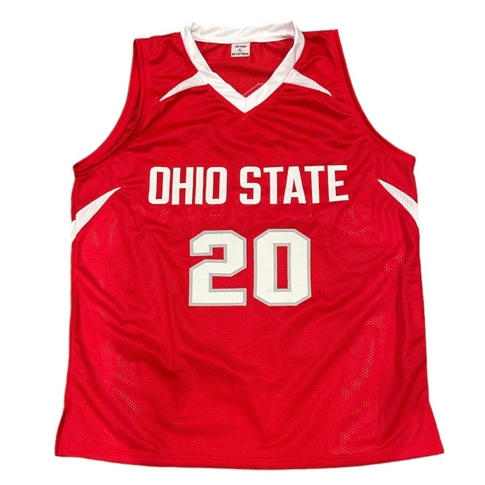 Greg Oden Signed Ohio State Custom Jersey w/ #1 Pick Beckett Witness BAS COA