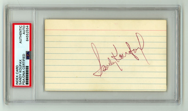 Sandy Koufax Signed Autographed 3x5 Index Card Cut PSA Authentic Auto Dodgers