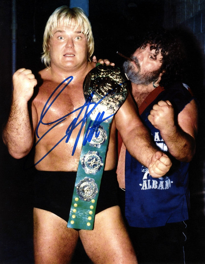 Greg "Hammer" Valentine Signed WWE 8x10 Photo LSCM COA w/ Captain Lou #3