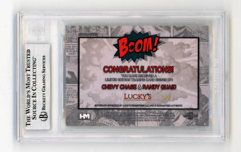 Chevy Chase Randy Quaid 2024 Hits Memorabilia BOOM Super 1/1 Signed BGS BAS Auto