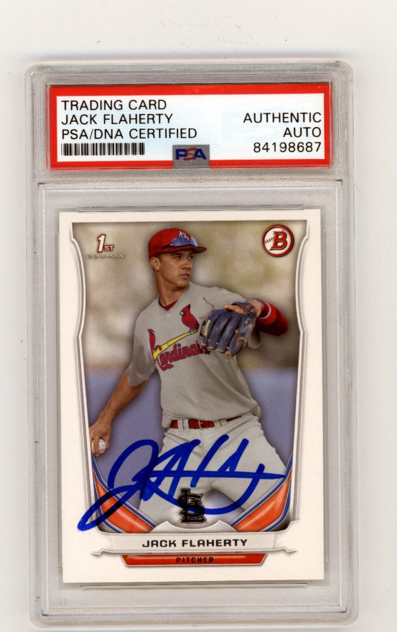 Jack Flaherty 2014 Bowman Draft DP30 1st Rookie RC Signed PSA Authentic Auto