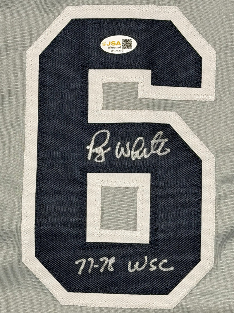 Roy White Signed New York Yankees Custom Jersey 77-78 WSC JSA Witness COA G
