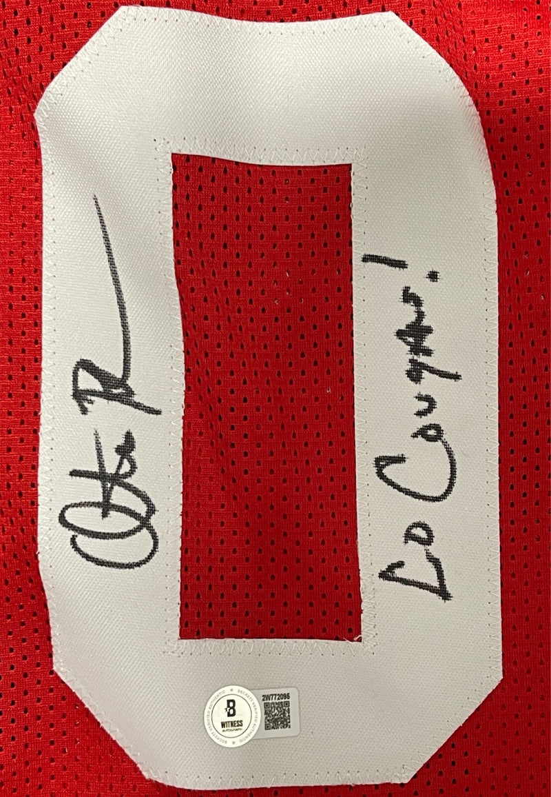 Otis Birdsong Signed Houston Custom Jersey GO Cougars! Beckett Witness BAS COA