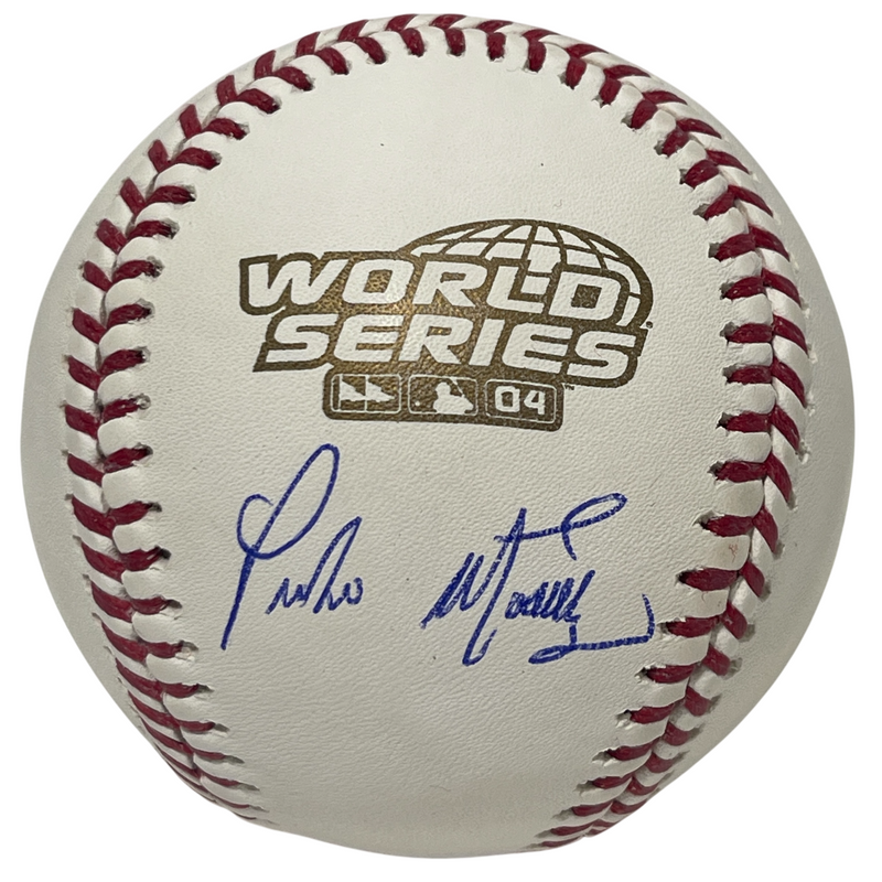 Pedro Martinez Signed 2004 World Series WS Logo Baseball Beckett Witness BAS COA