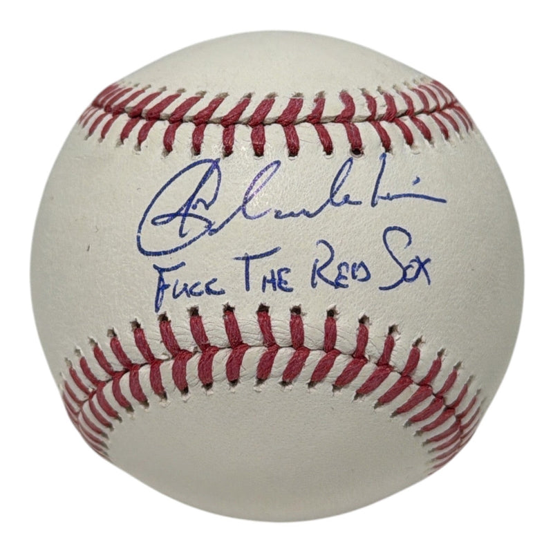 Joba Chamberlain Signed ROMLB Baseball w/ F**k The Red Sox JSA Witness COA