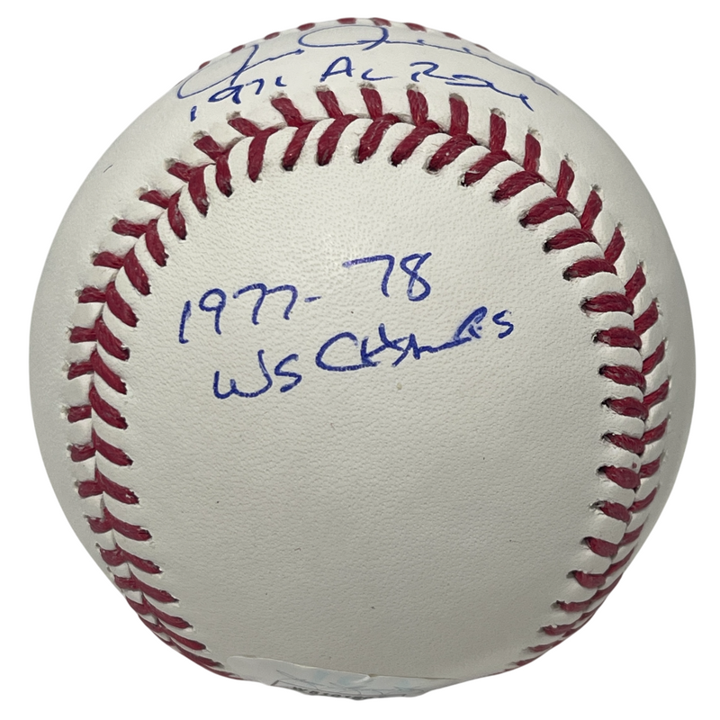 Chris Chambliss Signed Auto ROMLB Baseball w/ ROY + WSC + ALCS HR JSA WIT COA