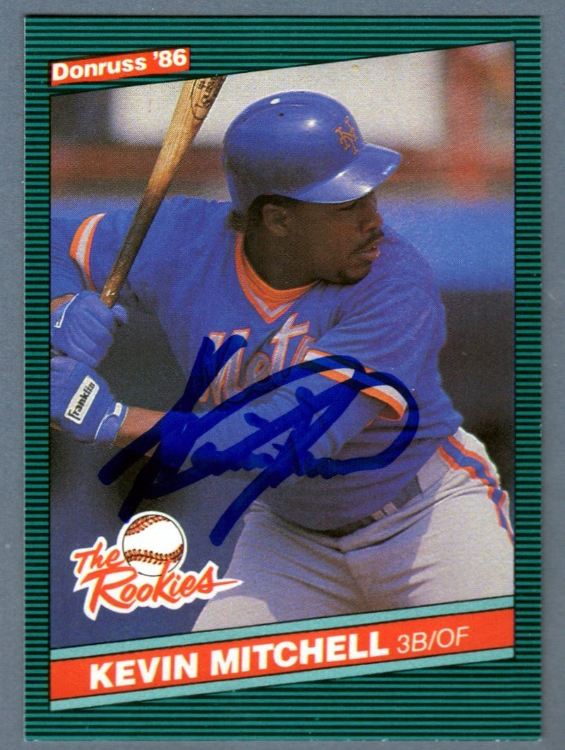 Kevin Mitchell Signed 1986 Donruss #17 The Rookies RC LSCM COA New York Mets