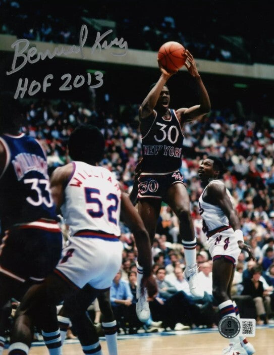 Bernard King Signed Auto New York Knicks 8x10 Photo HOF 2013 Beckett BAS COA #3