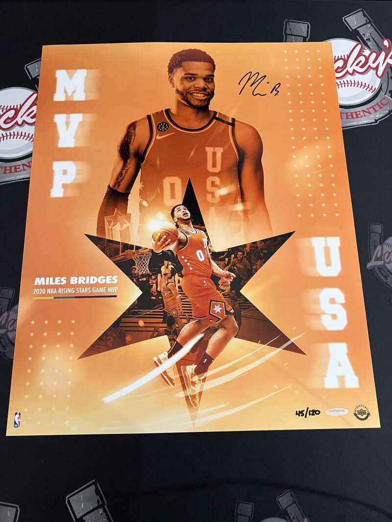 Miles Bridges Signed Auto 16x20 Photo "MVP" 45/120 Upper Deck UDA COA