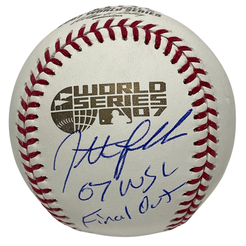 Jonathan Papelbon Signed 2007 WS ROMLB Baseball w/ 2x Insc Beckett W BAS COA