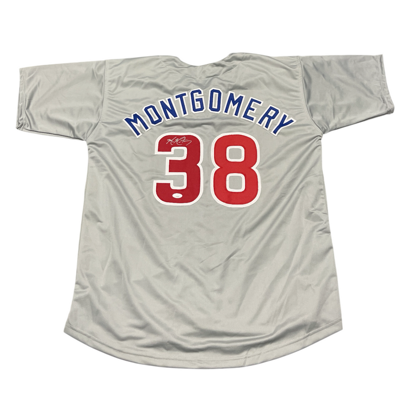 Mike Montgomery Signed Autographed Chicago Cubs Custom Grey Jersey JSA COA