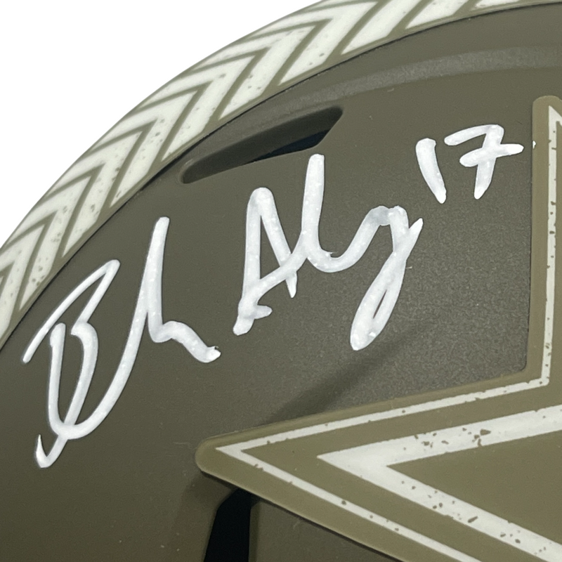 Brandon Aubrey Signed Salute 23 Mini Helmet w/ Americas Kicker Beckett BAS COA