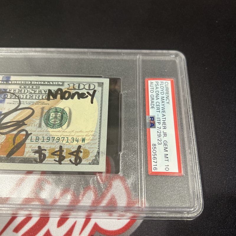 Floyd Mayweather Jr Signed $100 Bill US Currency x4 Inscriptions PSA 10 Auto C