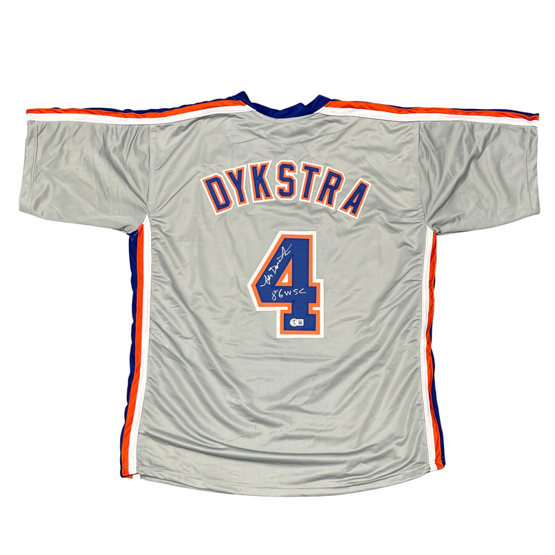 Lenny Dykstra Signed New York Mets Custom Jersey w/ 86 WSC Beckett Wit BAS COA