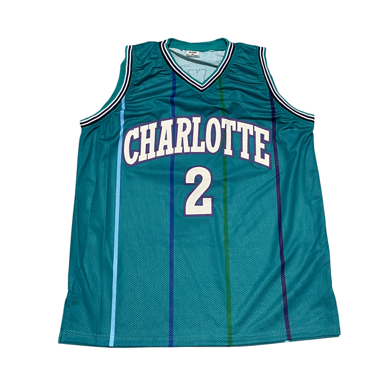 Larry Johnson Signed Hornets Custom Jersey w/ Grandmama Beckett Wit BAS COA