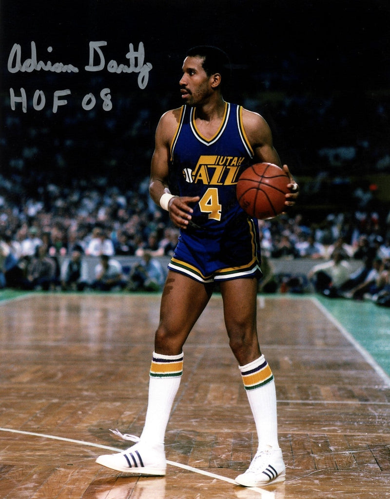 Adrian Dantley Signed Utah Jazz 8x10 Photo w/ HOF 08 LSCM COA #1
