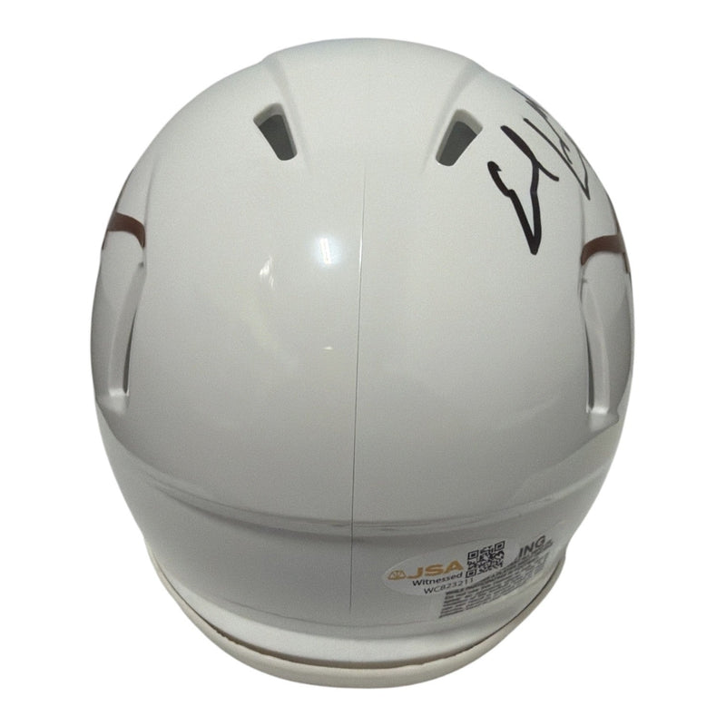 Earl Campbell & Ricky Williams Signed Texas Mini Helmet w/ HT Insc JSA Wit COA