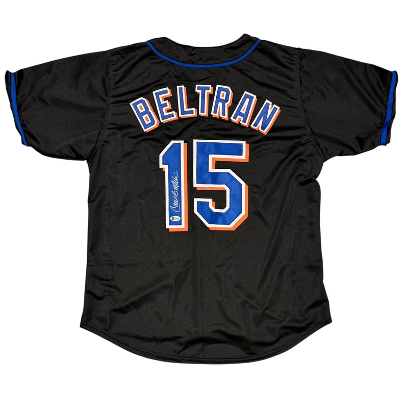 Carlos Beltran Signed Autographed New York Mets Custom Jersey Beckett BAS COA