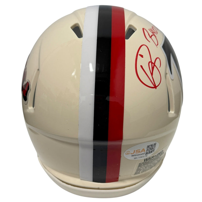 Andre Rison Signed Falcons Retro Mini Helmet w/ Bad Moon JSA Witness COA