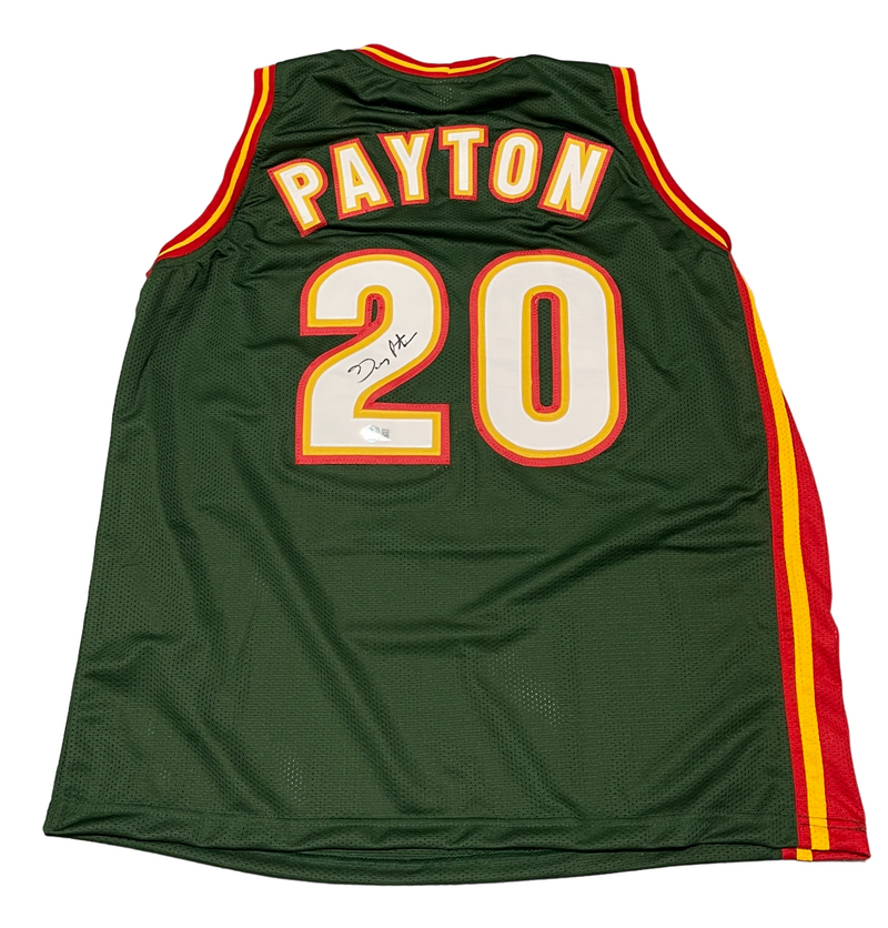 Gary Payton Signed Seattle Supersonics Custom Jersey Beckett Witness BAS COA