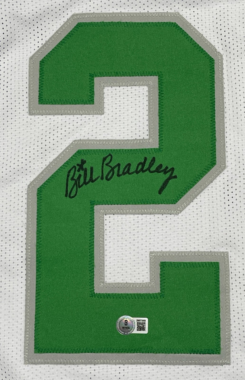 Bill Bradley Signed Philadelphia Eagles Custom White Jersey Beckett Wit BAS COA