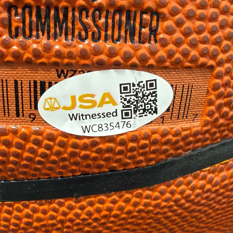Larry Johnson Signed Autographed Wilson NBA Basketball w/ 92 ROY JSA Witness COA