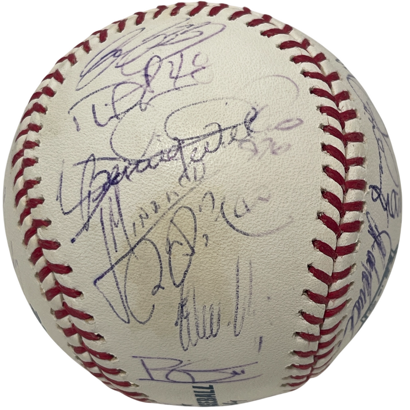 2008 New York Yankees (36) Signed Autographed Final Season Logo Baseball JSA LOA