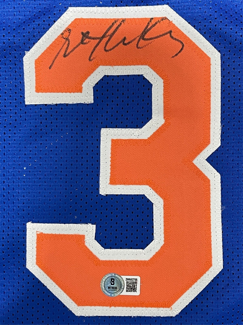 Stephon Marbury Signed Auto NY Knicks Blue Custom Jersey Beckett Wit BAS COA