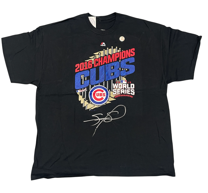 Sammy Sosa Signed 2016 Chicago Cubs World Series Champions Shirt Beckett BAS COA