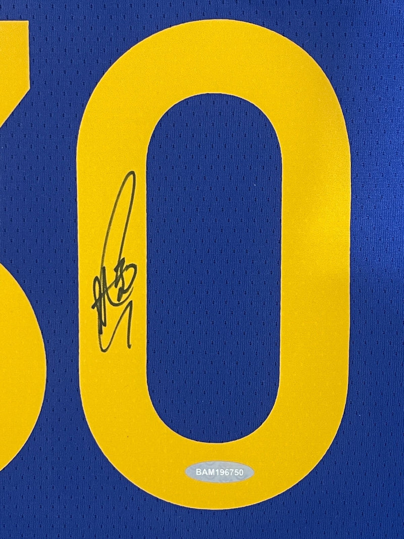 Stephen Curry Signed GS Warriors Nike Swingman Blue Jersey Upper Deck UDA COA