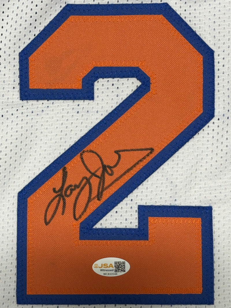 Larry Johnson Signed Autographed New York Knicks Custom Jersey JSA Witness COA
