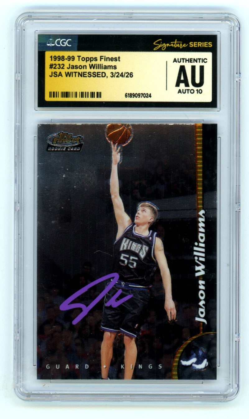 Jason Williams 1998-99 Topps Finest Signed Rookie RC JSA CGC Authentic 10 Auto