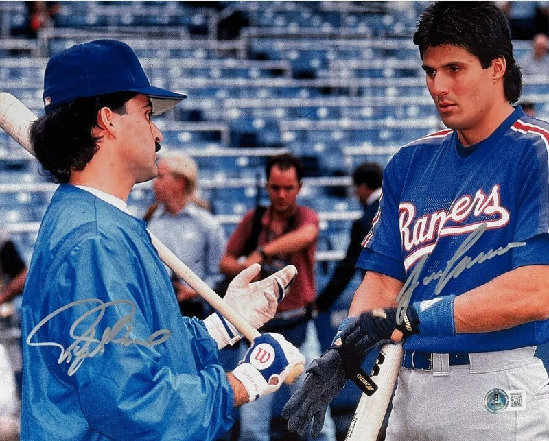 Rafael Palmeiro & Jose Canseco Signed 11x14 Photo Beckett Witness BAS COA
