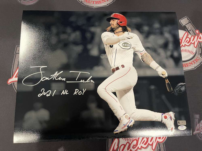 Jonathan India Signed Auto 16x20 Photo Spotlight PSA ITP COA 2021 NL ROY Reds