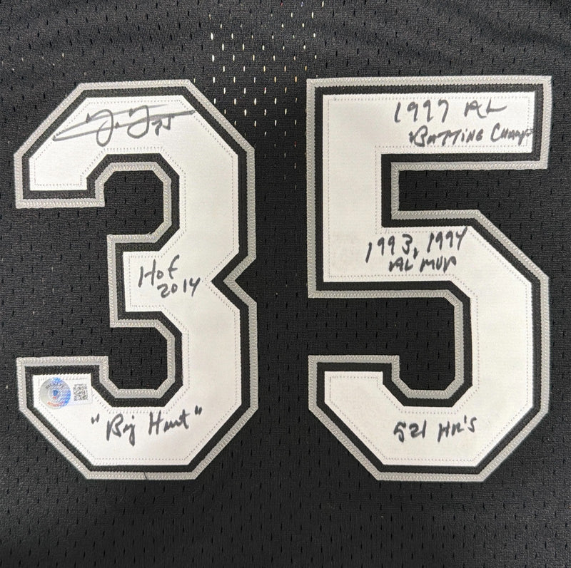 Frank Thomas Signed White Sox Mitchell & Ness Jersey w/ 5x Ins Beckett W BAS COA