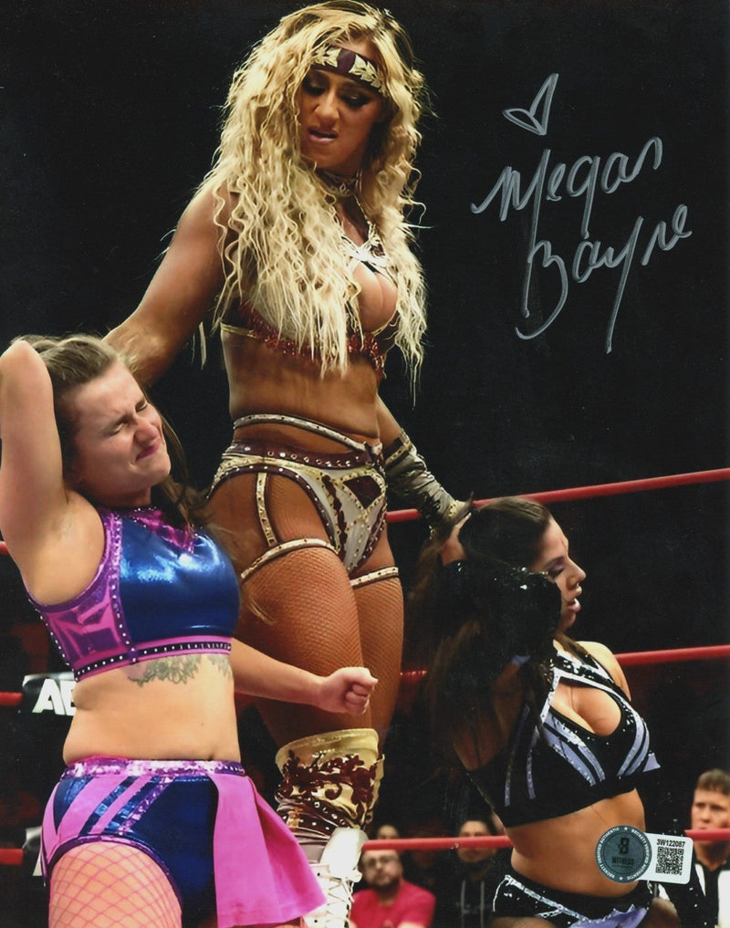 Megan Bayne Signed Autographed AEW 8x10 Photo Beckett Witness BAS COA #10