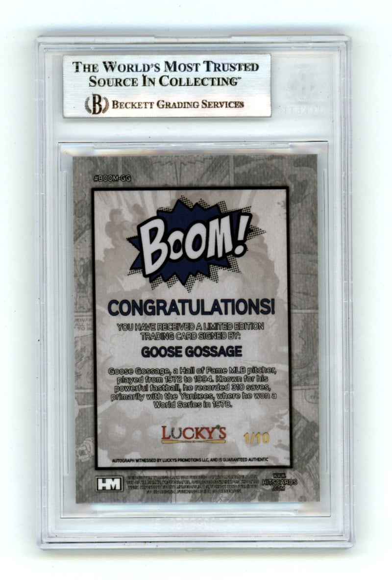 Goose Gossage 2024 Hits Memorabilia BOOM Silver #/10 Signed BGS BAS Auto Yankees