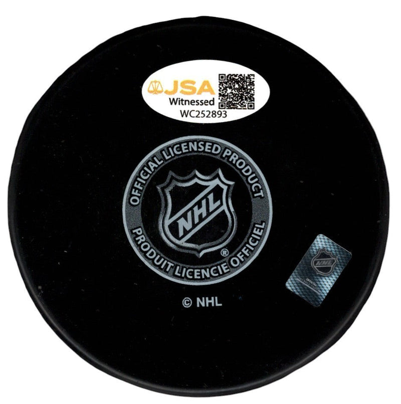 Kevin Stevens Signed Pittsburgh Penguins Logo Puck w/ 91-92 Cup JSA Witness COA