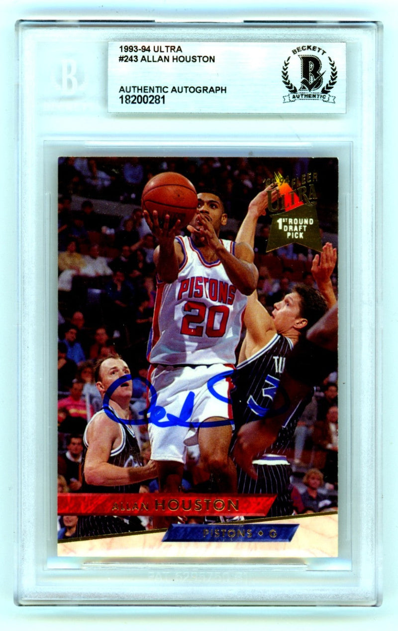 Allan Houston 1993-94 Fleer Ultra #243 Signed Rookie RC Beckett BGS BAS Auto