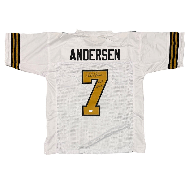 Morten Anderson Signed New Orleans Saints Custom Jersey w/ HOF 2017 JSA Wit COA